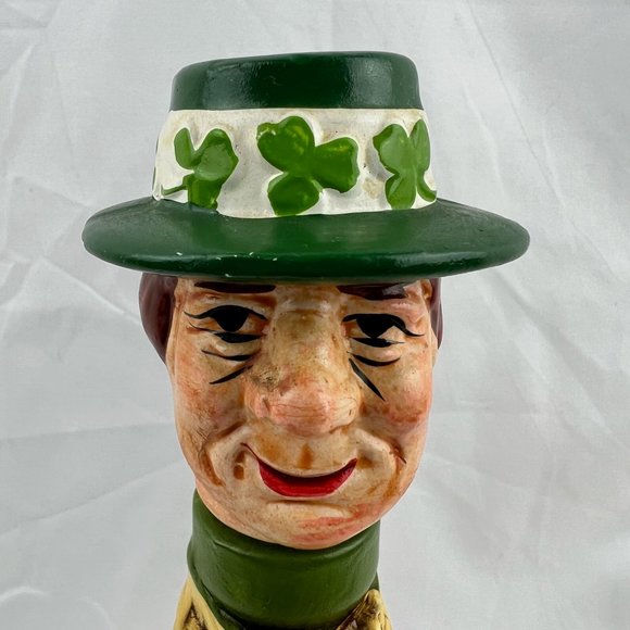 Vintage Ceramic Irish Man in Tweed Wine Liquor Decanter with Carved Stopper - Picture 2 of 13